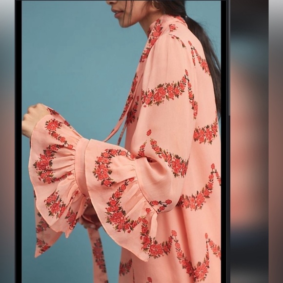 Athropologie - Nikasha women’s peach shirt sz S - Picture 3 of 11